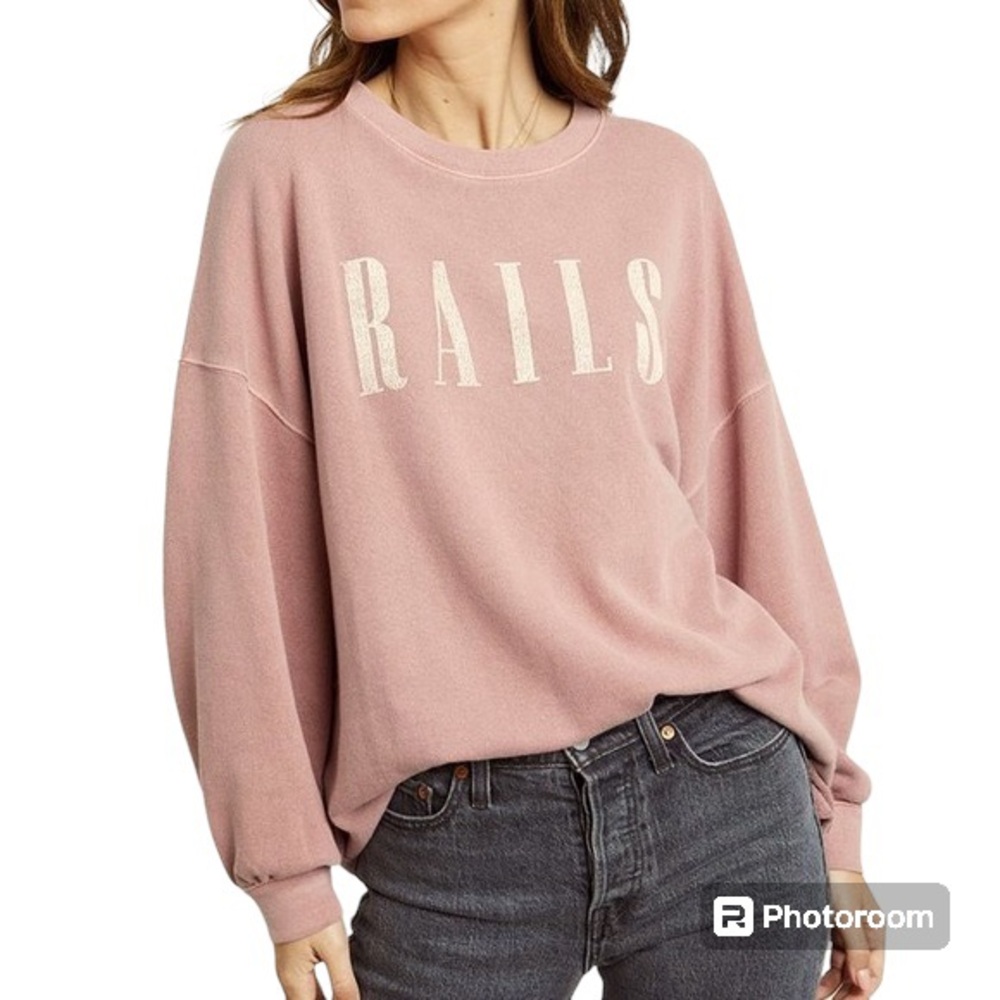 Rails Women's Pink Logo Crewneck Sweater